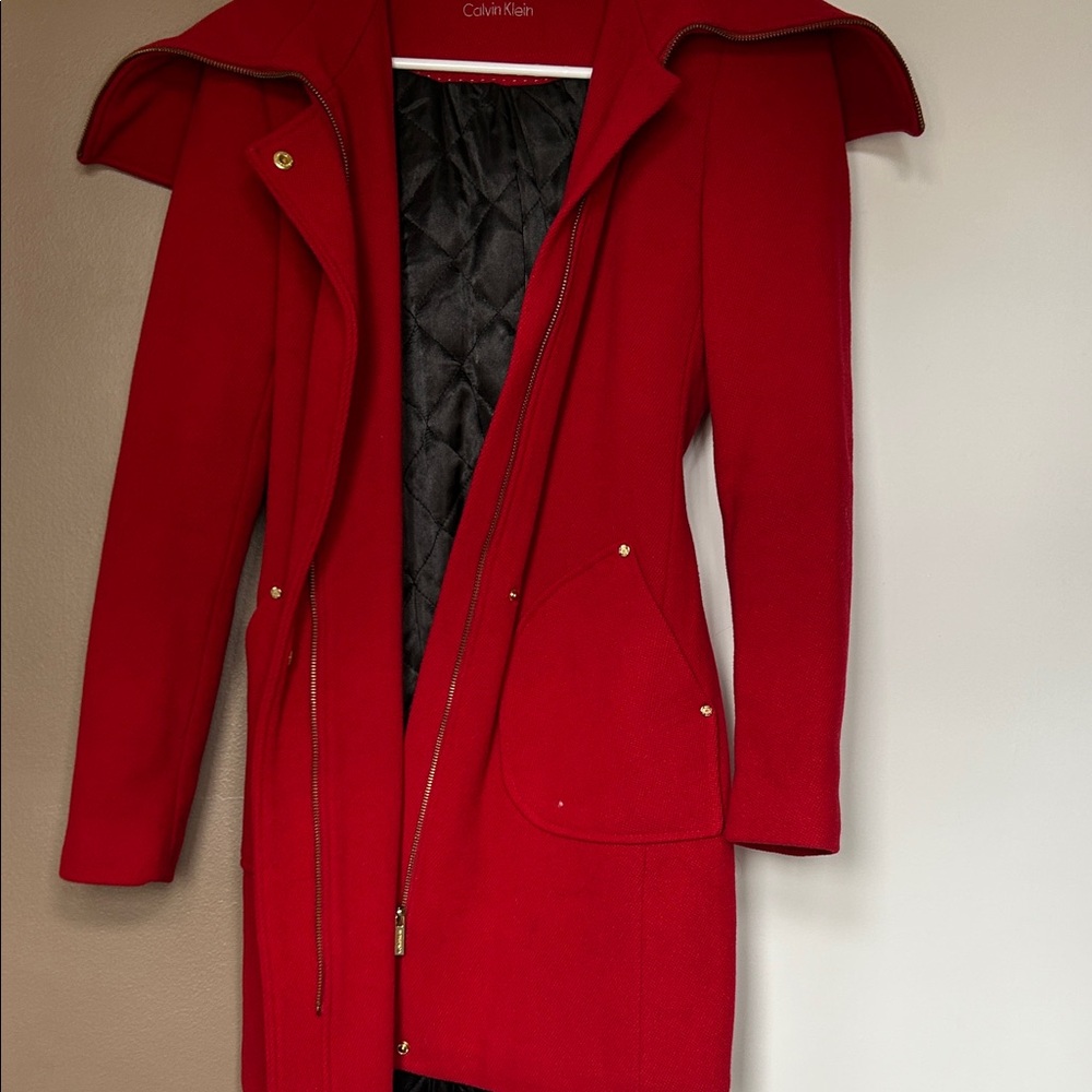 Calvin Klein Women's Red Trench Coat